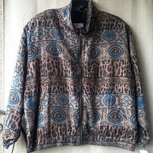 Vintage 80th Womens Silk bomber  jacket. Size L
